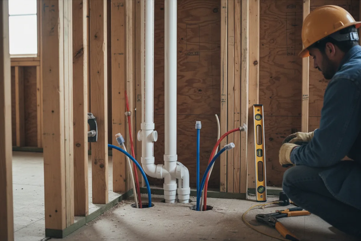 Drain and supply rough-in during Toilet Repair and Installation in Altamahaw